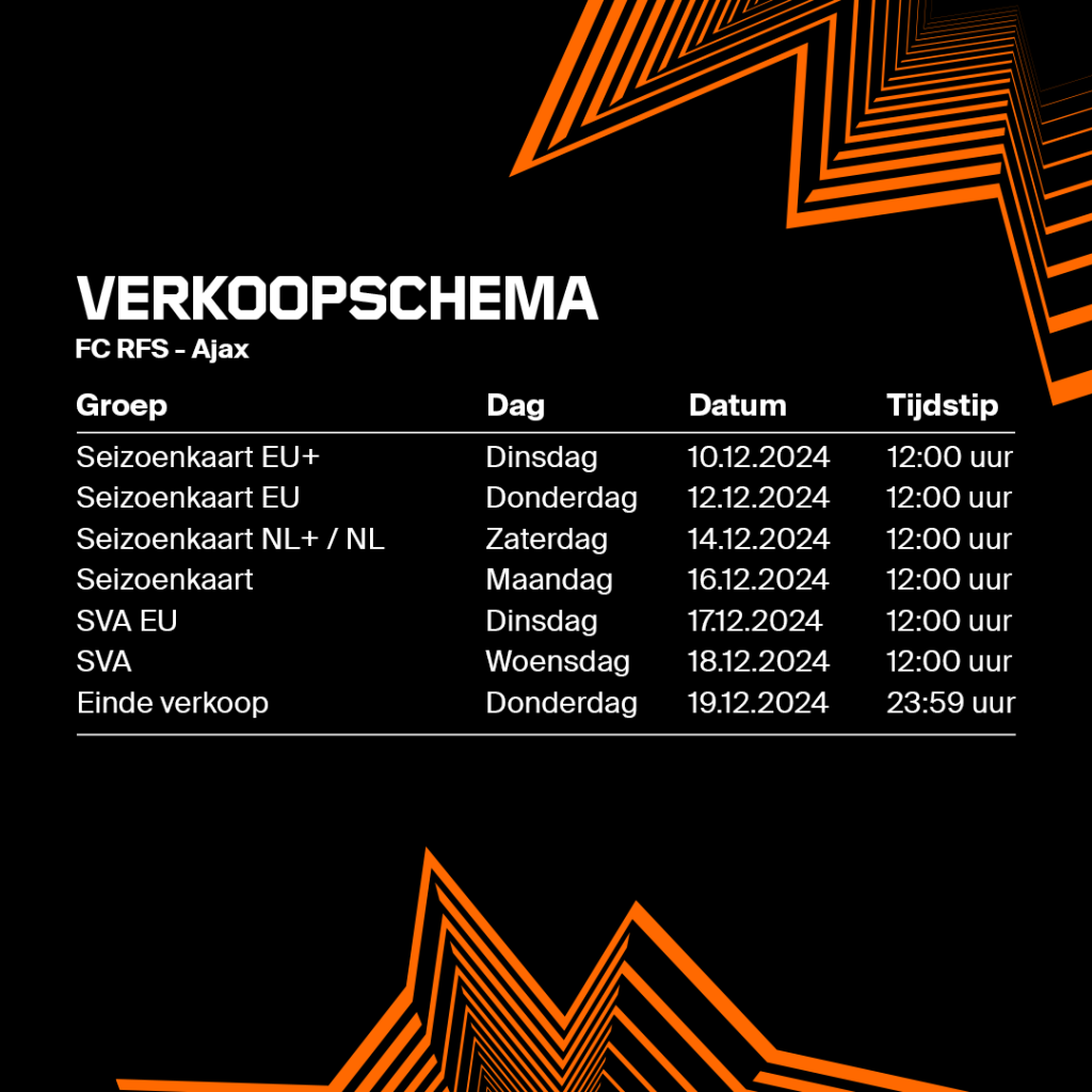 Kaartverkoop FC RFS-uit