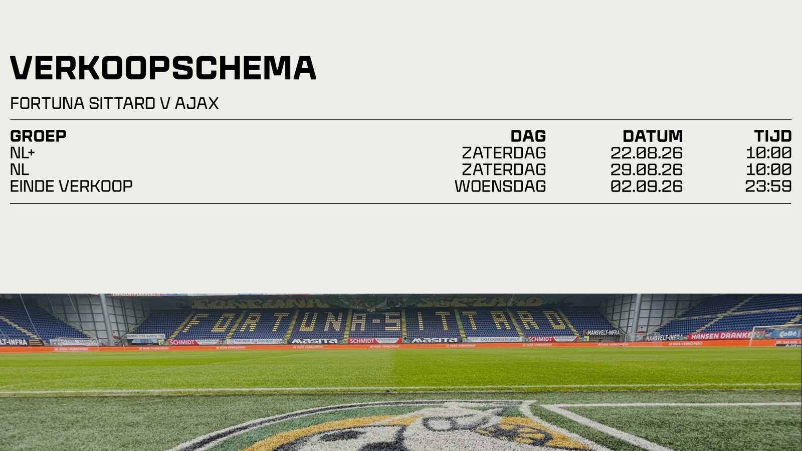 Kaartverkoop Fortuna Sittard – Ajax